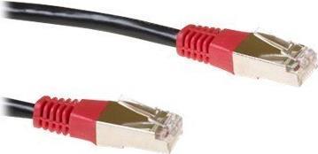 Cavo patch incrociato ACT nero LSZH F/UTP CAT5E da 3 metri con connettori RJ45. C5e f/utp lszh croce bk 3.00m (IB5103)