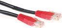 Cavo patch incrociato U/UTP CAT5E ACT nero da 05 metri con connettori RJ45. Cat5e u/utp incrociato bk/rd 050 m (IB6100)