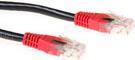 Atti Black 1 metro U/UTP Cat6 Patch Cable Cross con connettori RJ45. CAT6 U/UTP Cross BK/RD 1.00M (IB8101)