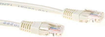 Cavo patch ACT Ivory 1 metro U/UTP CAT5E con connettori RJ45 CAT5E U/UTP IVORY 1.00M (IB6401)