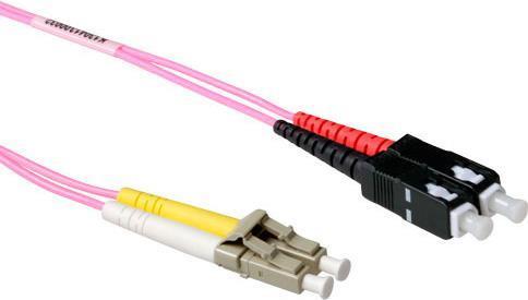 ACT 2 metri LSZH MULTIMODE 50/125 Duplex cavo patch di fibra OM4 con connettori LC e SC. LC-SC 50/125 OM4 duplex 2.00m (RL8702)