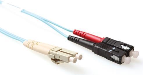 ACT 15 metri LSZH MULTIMODE LSZH 50/125 OM4 Fibra Patch Cavo Duplex WithHLC e SC Connettori. LC-SC 50/125 OM4 duplex 15,00m (RL
