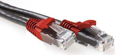 Atti Black 5 metri U/UTP CAPT CAVI CROVE CAPT con connettori RJ45. CAT6A U/UTP Cross BK/RD 5,00m (IB6205)
