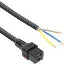 ACT 3.0m C19 female - Open end Nero 3 m Accoppiatore C19