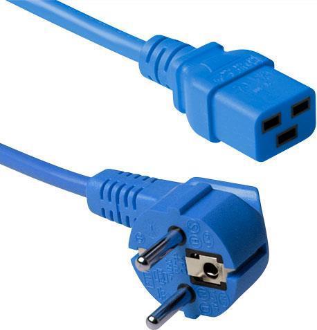 ACT PowerCord Connettore principale CEE7/7 Mare (angolato) - C19 Blue 0,60 m. Lengte: 0,6 m PowerCord Schuko -C19 Blu 0,60 m (A