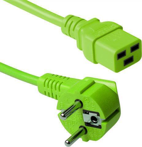 ACT PowerCord Connettore principale CEE7/7 Mule (angolato) - C19 verde 3,00 m. Lengte: 3 m PowerCord Schuko -C19 GRN 3,00 m (AK