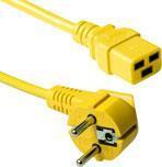 ACT PowerCord Connettore principale CEE7/7 maschio (angolato) - C19 giallo 3,00 m. Lengte: 3 m PowerCord Schuko -C19 Yel 3,00m