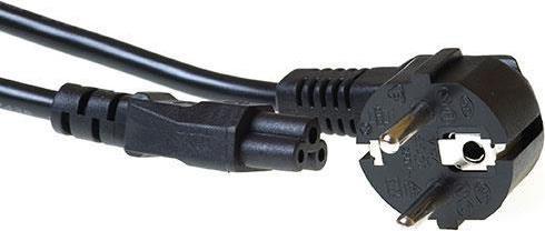 ACT PowerCord Connettore principale CEE7/7 Mule (angolato) - C5 Black 10,00 m. Mentire: 10 m PowerCord Schuko -C5 BLK 10.00m (A