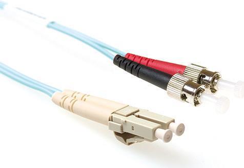 ACT 1,5 metri LSZH MULTIMODE 50/125 OM3 Fibra Patch Cavo duplex con connettori LC e ST. LC-ST 50/125 OM3 DUPLEX 1.50M (RL7651)