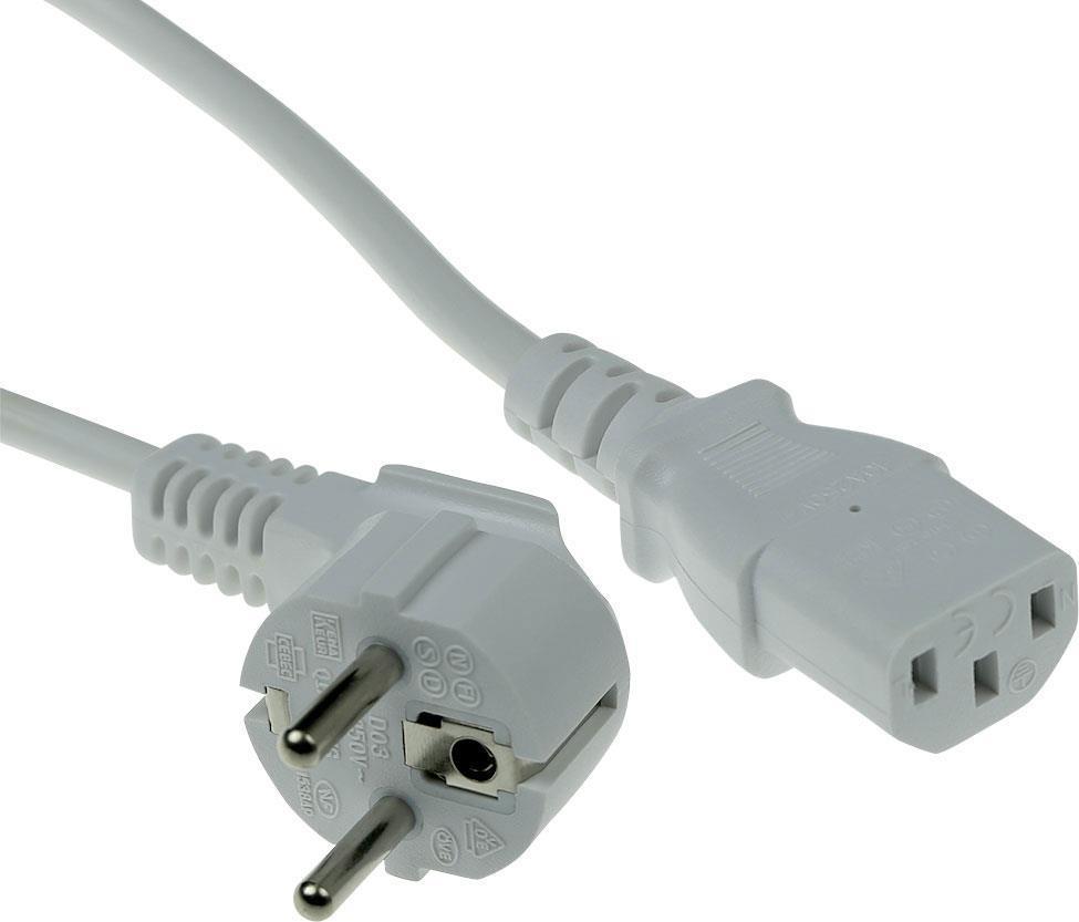 Connettore principale del powerCord ACT CEE7/7 MULE (angolato) - C13 White 1,5 M PWRCORD CEE7/7 ANG -C13 WH 1,5 m (AK5235)