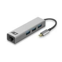 Hub ACT AC7055 USB-C 3.2 (USB 3.0) a 3 porte con porta Gigabit Ethernet