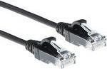Act Black 1,5 metri LSZH U/UTP Cat6 Datacenter Slimline Patch Cavo con connettori RJ45 Cat6 U/UTP Slimline BK 1,50 m (DC9951)