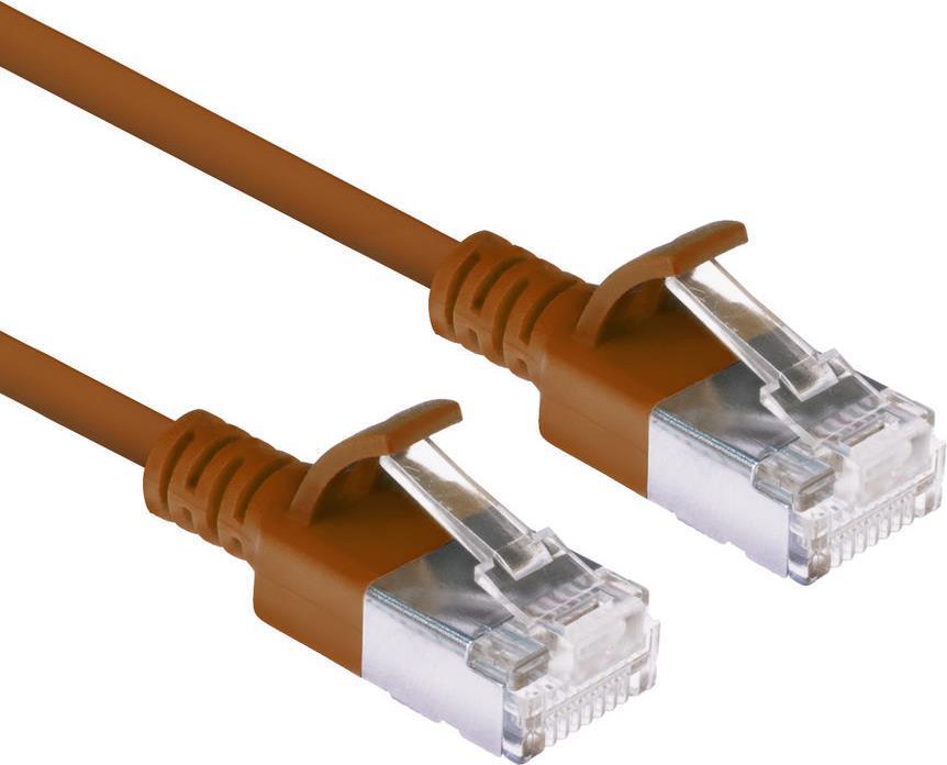 Act Brown 0,25 metri LSZH U/FTP Cat6A Datacenter Slimline Patch Cavo SNAGless con connettori RJ45 (DC7252)