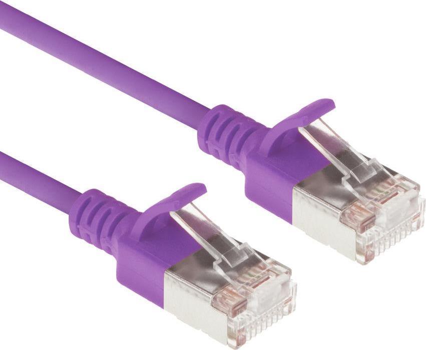ACT Purple 3 metri LSZH U/FTP Cat6A Datacenter Slimline Patch Cavo SNAGLE SNAGLE con connettori RJ45 (DC7303)