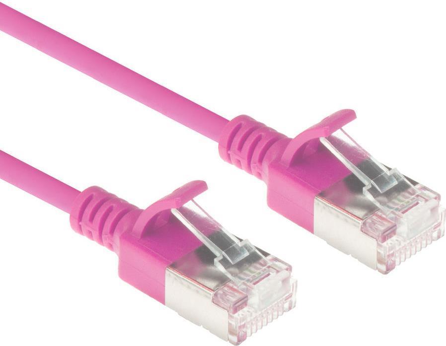 Act Pink 0,25 metri LSZH U/FTP Cat6A Datacenter Slimline Patch Cavo SNAGLESS con connettori RJ45 (DC7452)