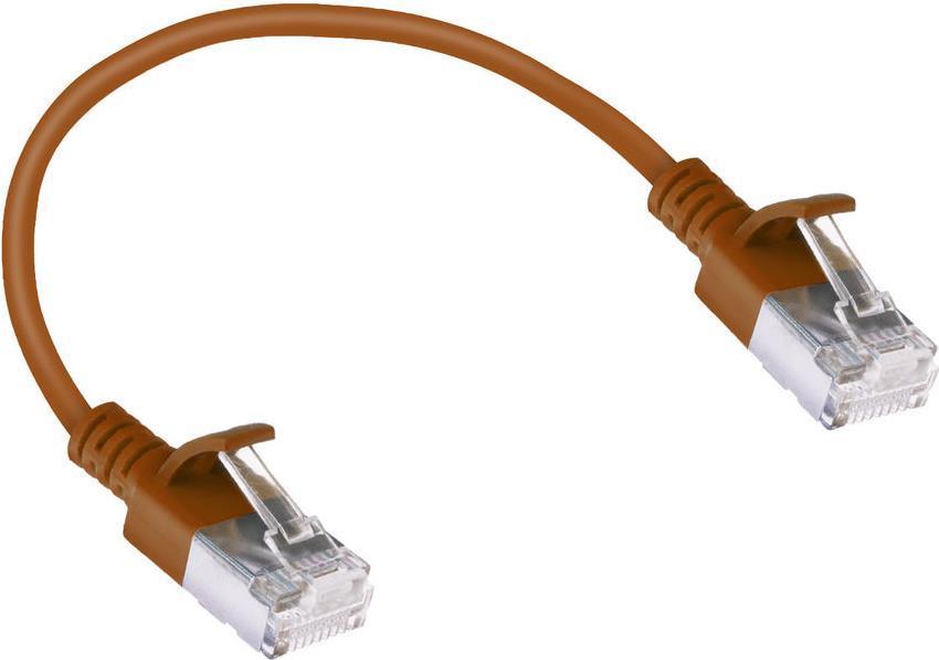 Act Brown 0,15 metri LSZH U/FTP CAT6A Datacenter Slimline Patch Cavo SNAGLESS con connettori RJ45 (DC7230)