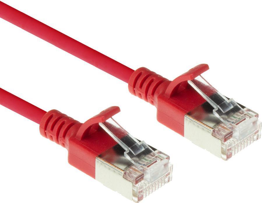 Act Red 0,15 metri LSZH U/FTP Cat6A Datacenter Slimline Patch Cavo SNAGLESS con connettori RJ45 (DC7530)