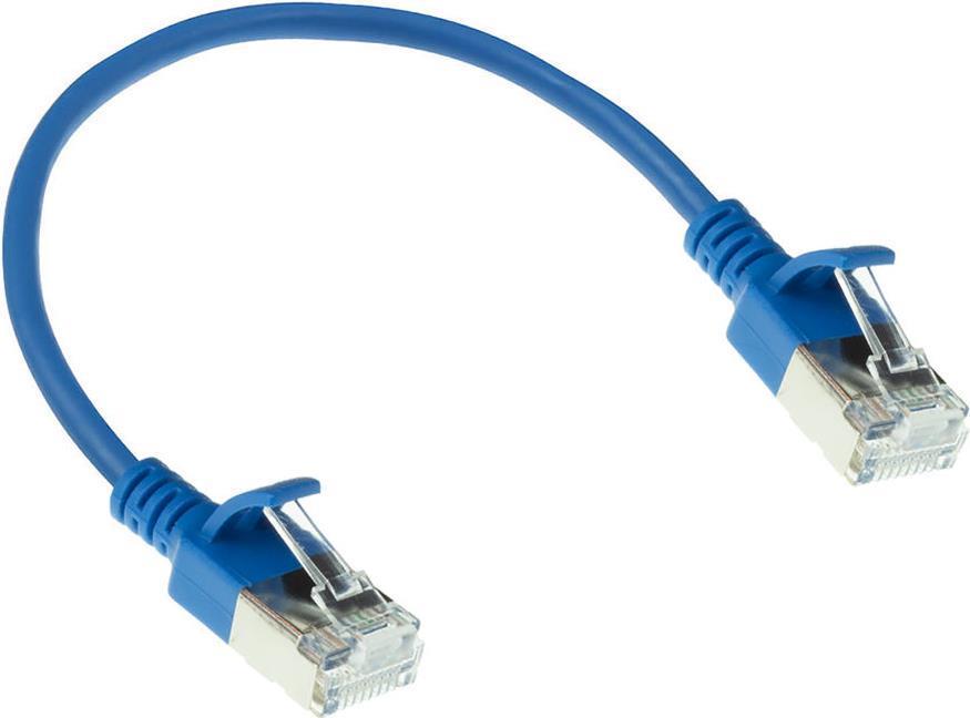 Act Blue 0,15 metri LSZH U/FTP CAT6A Datacenter Slimline Patch Cavo SNAGLESS con connettori RJ45 (DC7630)