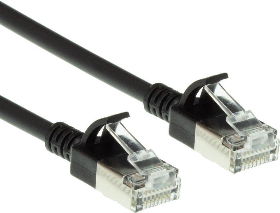 Act Black 0,15 metri LSZH U/FTP CAT6A Datacenter Slimline Patch Cavo SNAGLESS con connettori RJ45 (DC7930)