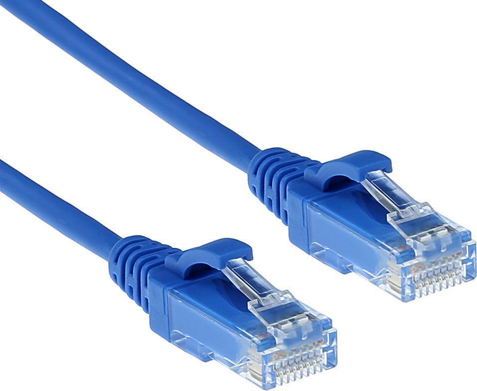 Act Blue 0,15 metri LSZH U/UTP Cat6 Datacenter Slimline Patch Cavo SNAGLE IN CONNETTORS RJ45 (DC9630)