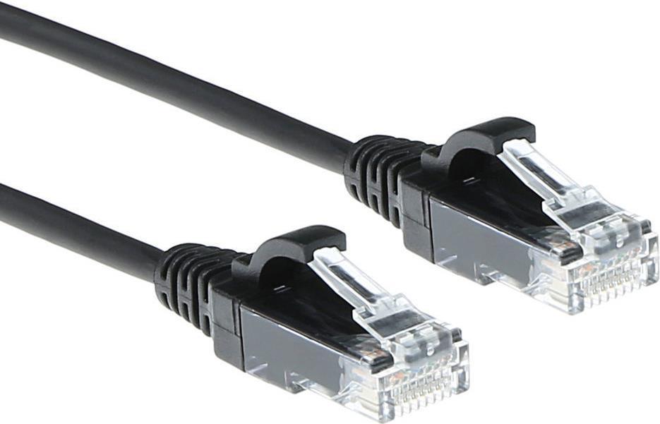 Act Black 0,15 metri LSZH U/UTP Cat6 Datacenter Slimline Patch Cavo SNAGless con connettori RJ45 (DC9930)