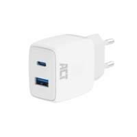 ACT AC2122 Caricabatterie per dispositivi mobili Universale Bianco AC Ricarica rapida Auto