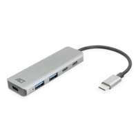 ACT AC7072 hub di interfaccia USB 3.2 Gen 1 (3.1 Gen 1) Type-C 5000 Mbit/s Nero, Grigio