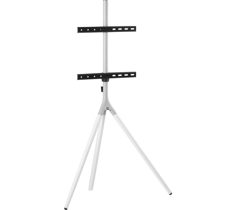 Supporto TV treppiede interamente in metallo bianco