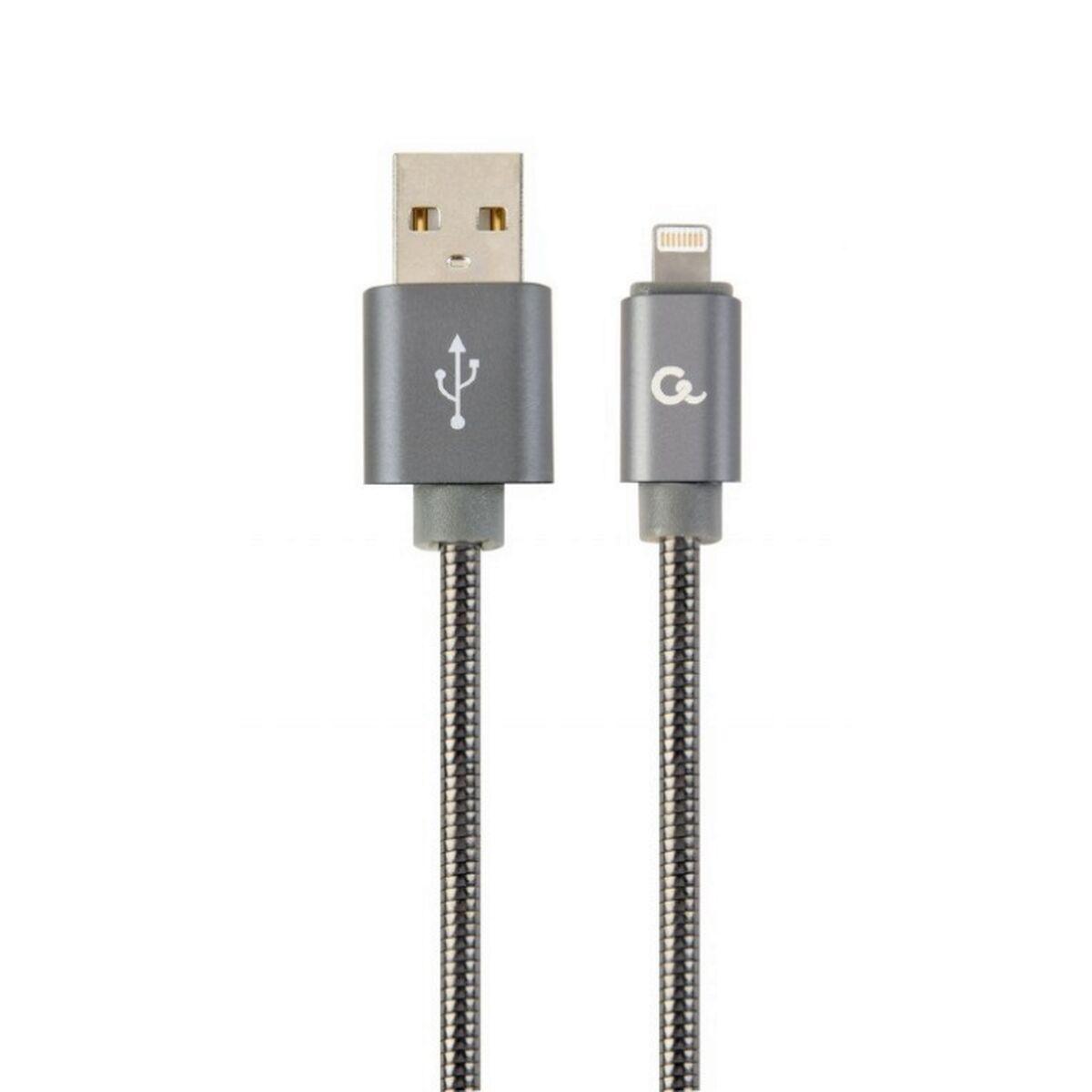 Lotto a 8 pin CableXpert Spiral. Cavo 1 m grigio metallizzato CC-USB2S-AMLM-1M-BG