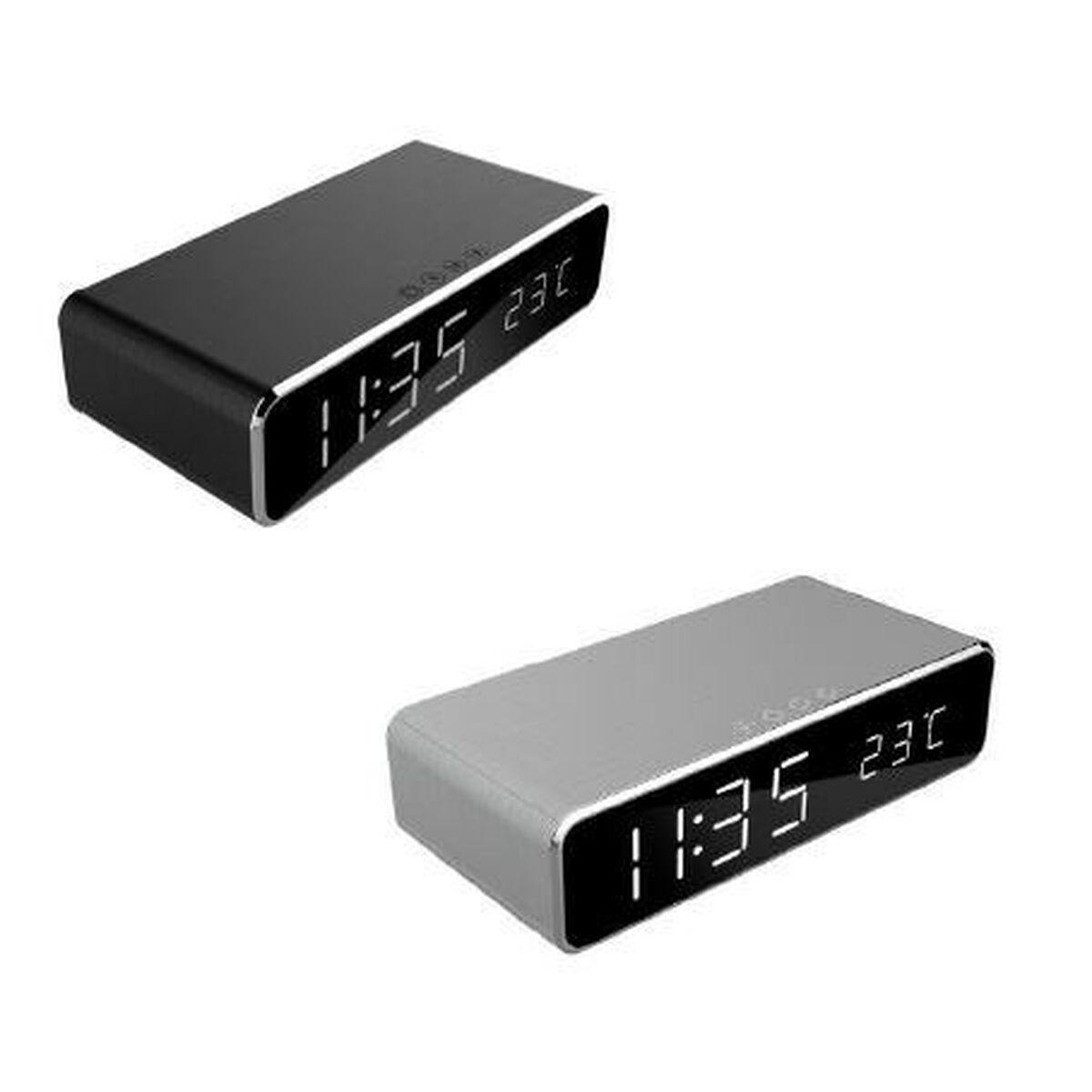 SVEGLIA DIGITALE DAC-WPC-01-S CON FUNZIONE DI RICARICA WIRELESS - SILVER
