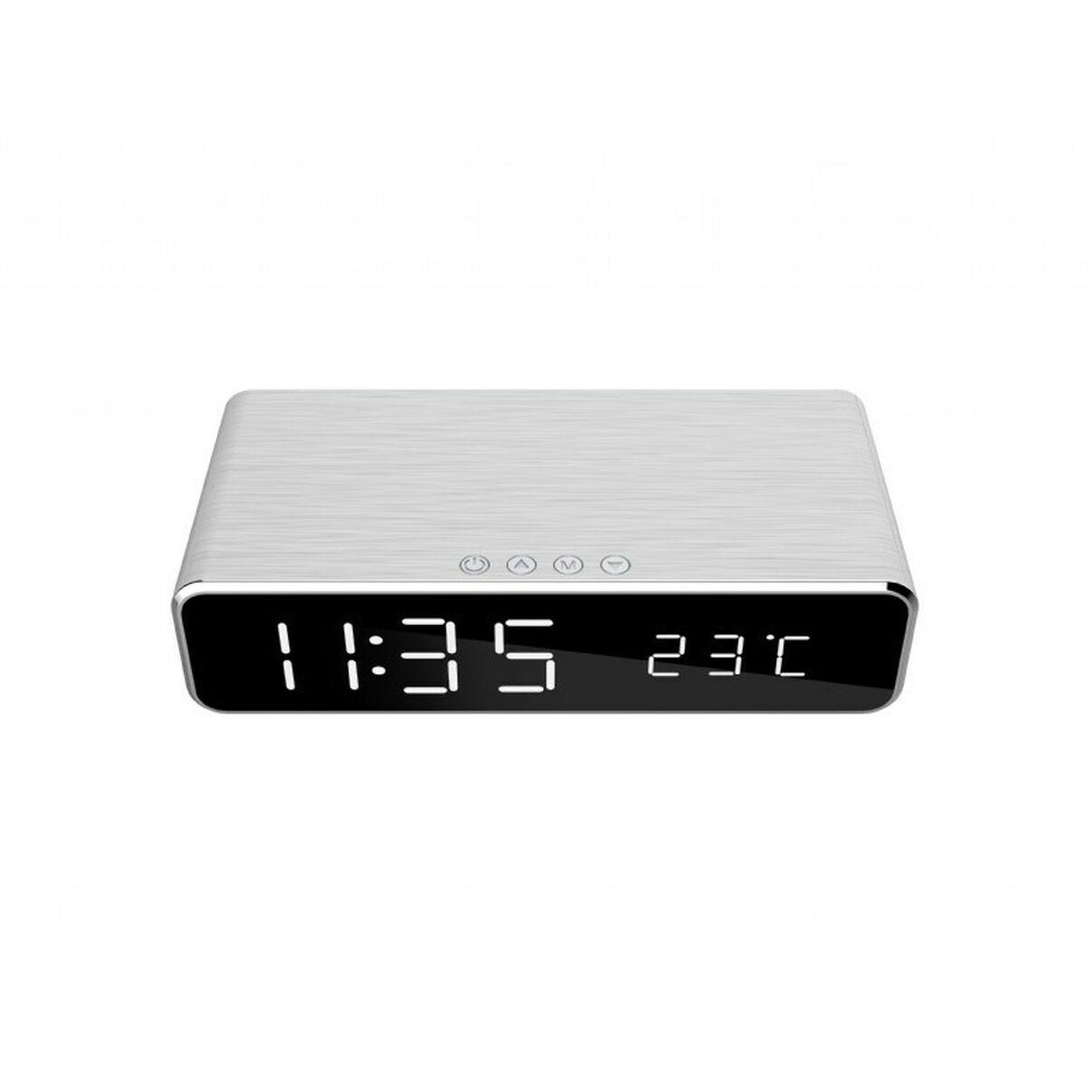 SVEGLIA DIGITALE DAC-WPC-01-S CON FUNZIONE DI RICARICA WIRELESS - SILVER