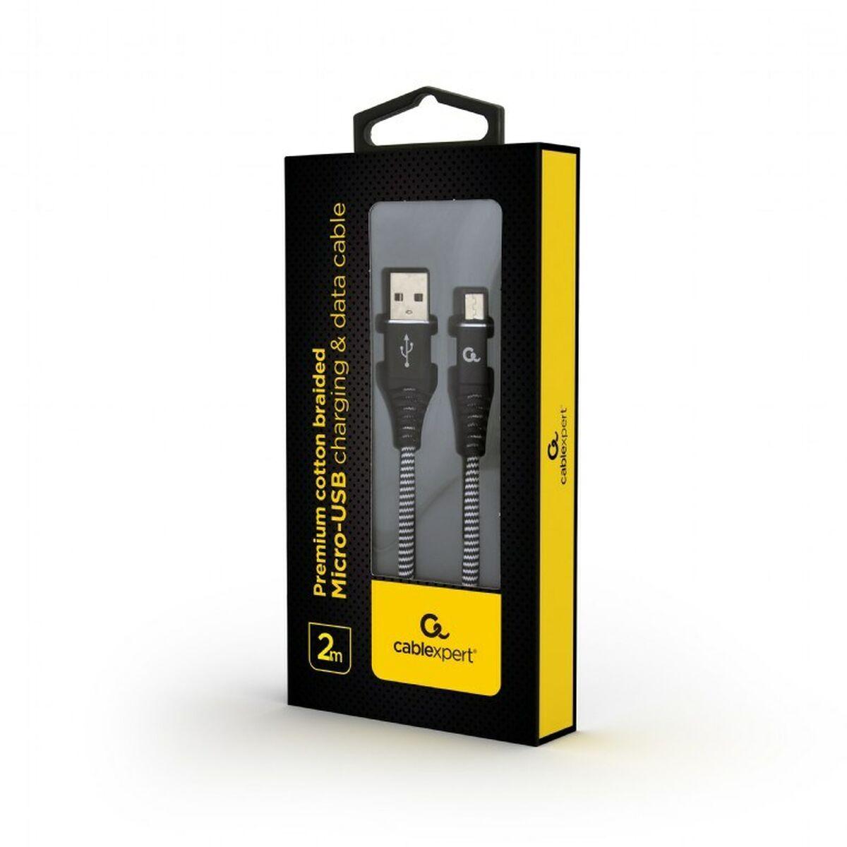 CableXpert Cavo di ricarica Micro-USB 2m nero/bianco CC-USB2B-AMmBM-2M-BW