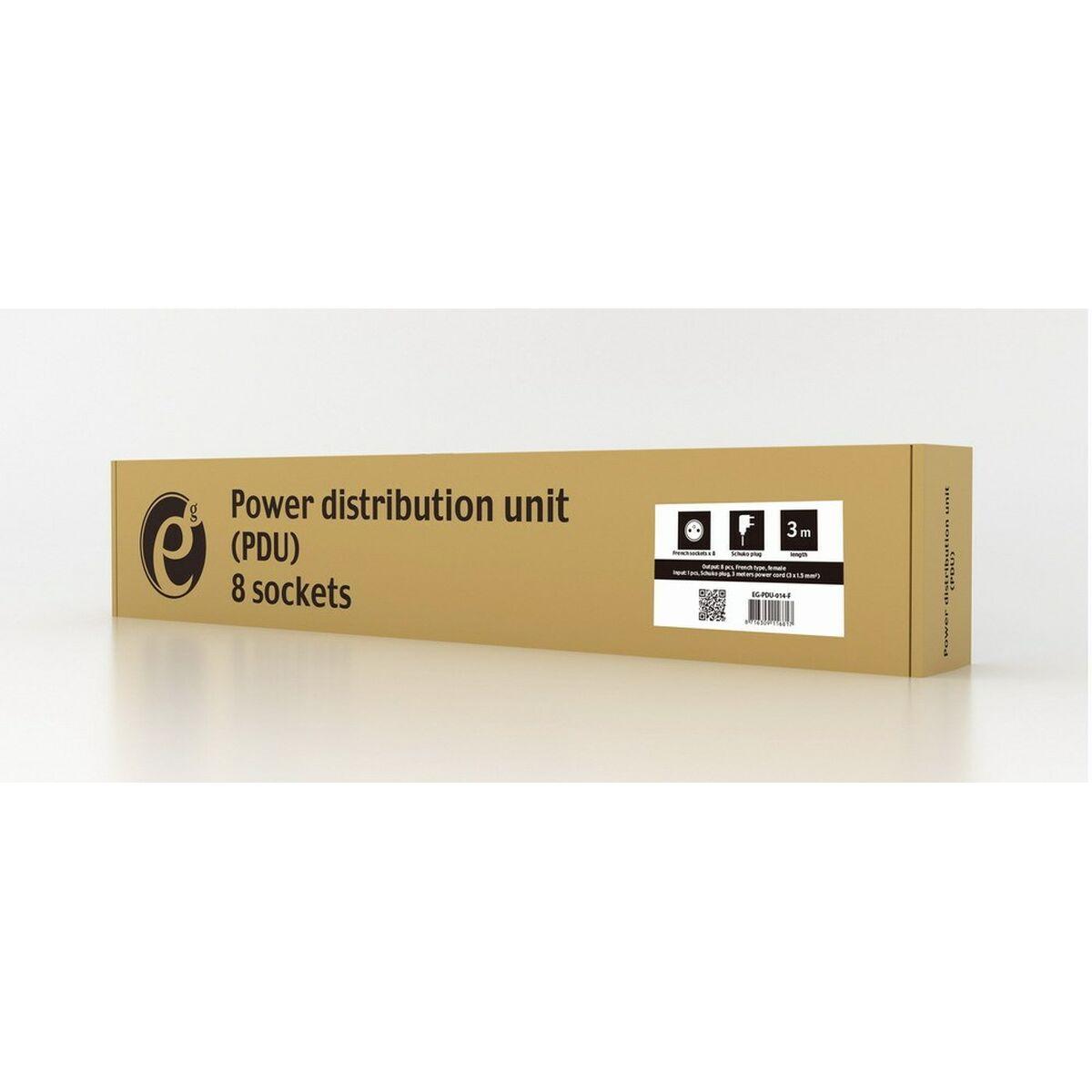 UnitÃƒÂ  di distribuzione dell'alimentazione (PDU) EnerGenie 8 porte 1U 16A C14 3m EG-PDU-014-F