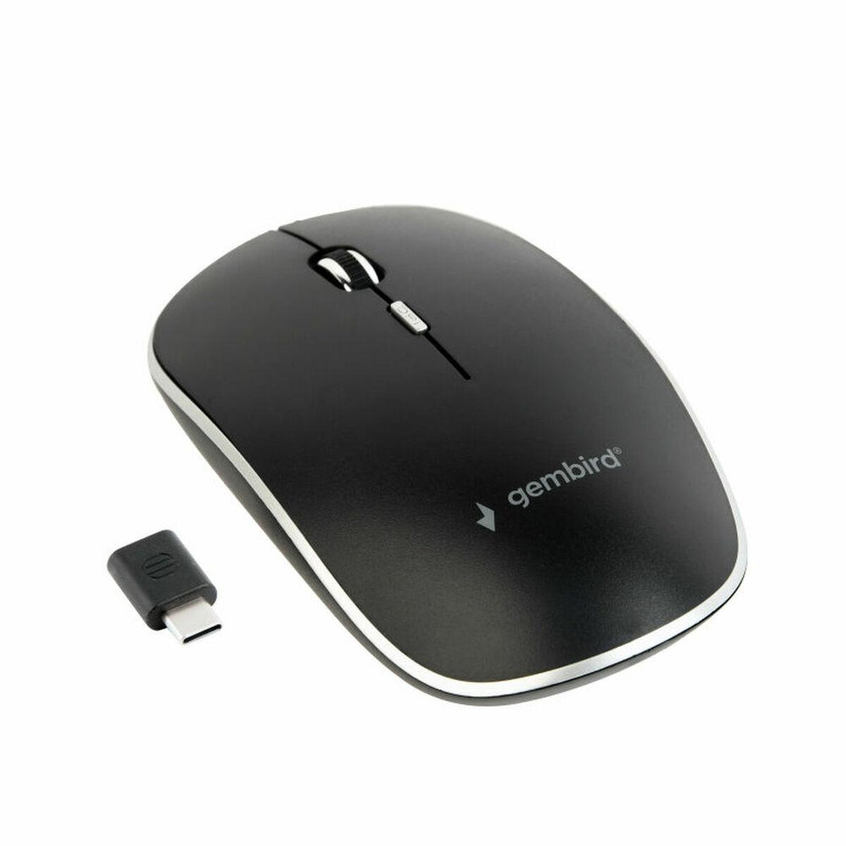 Gembird MUSW-4BSC-01 mouse Ambidestro RF Wireless USB Tipo-C Ottico 1600 - Mouse - 1.600 dpi MUSW-