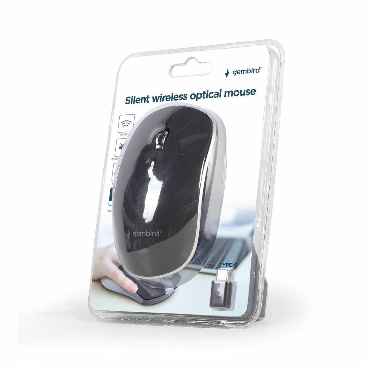 Gembird MUSW-4BSC-01 mouse Ambidestro RF Wireless USB Tipo-C Ottico 1600 - Mouse - 1.600 dpi MUSW-
