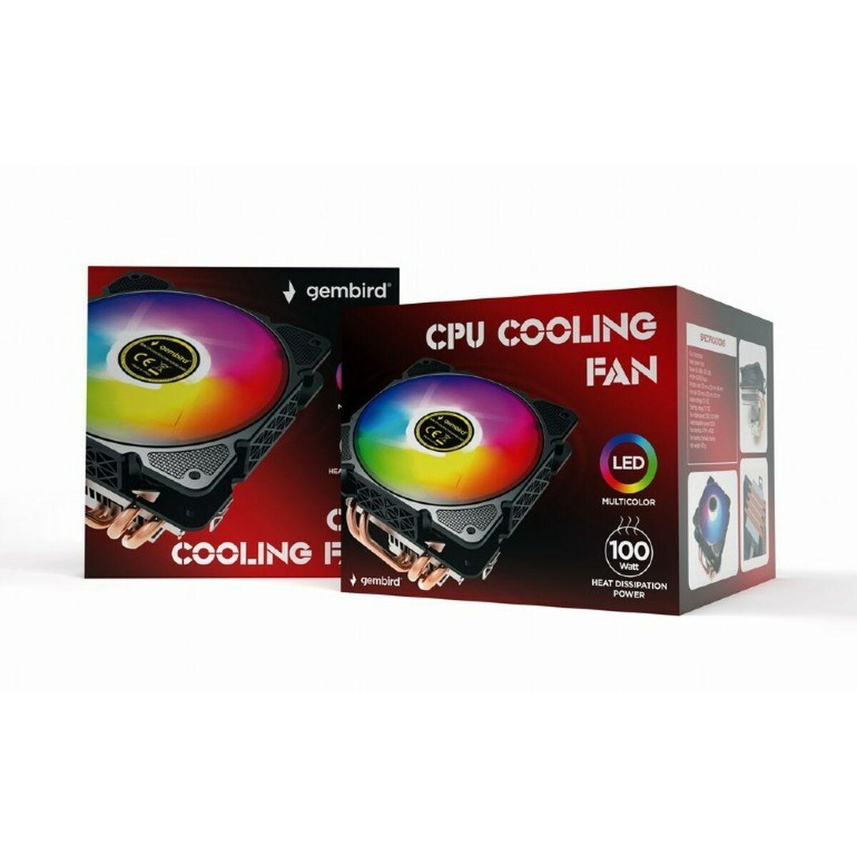 Ventola di raffreddamento CPU Gembird Huracan 12cm 100W LED 4 pin CPU-HURACAN-ARGB-X140