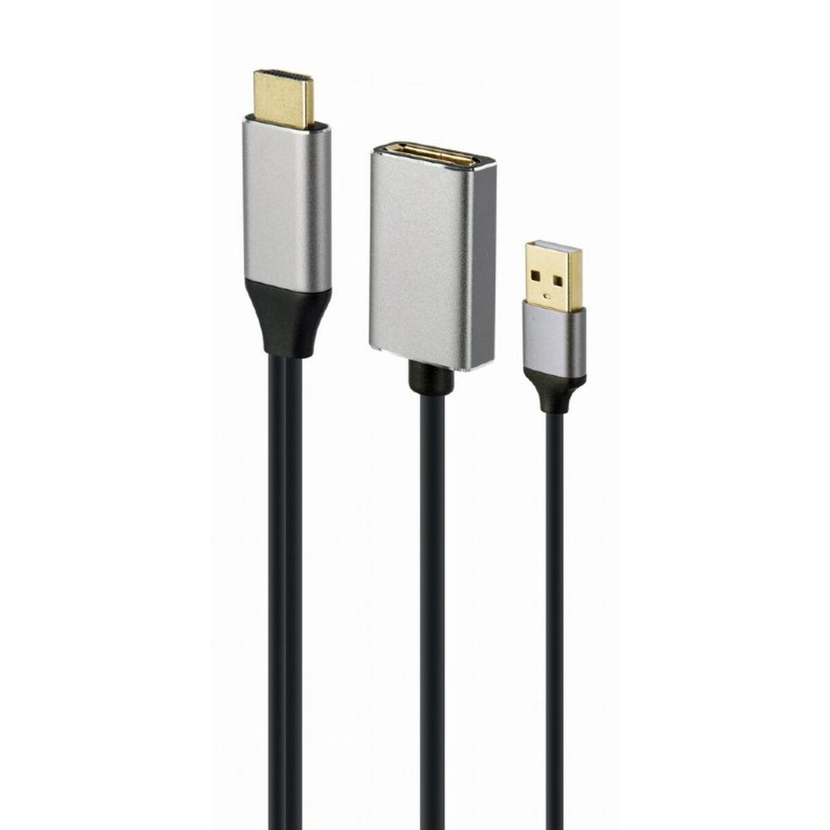 Adattatore CableXpert Active 4K da HDMI a DisplayPort, nero - A-HDMIM-DPF-02