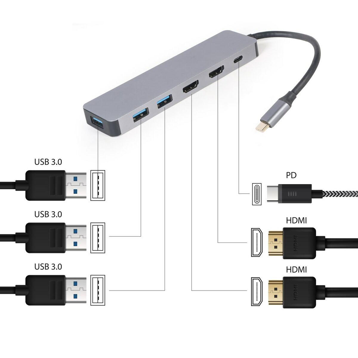 CableXpert N- A-CM-COMBO3-03 Multiporta A - Adattatore - A-CM-COMBO3-03
