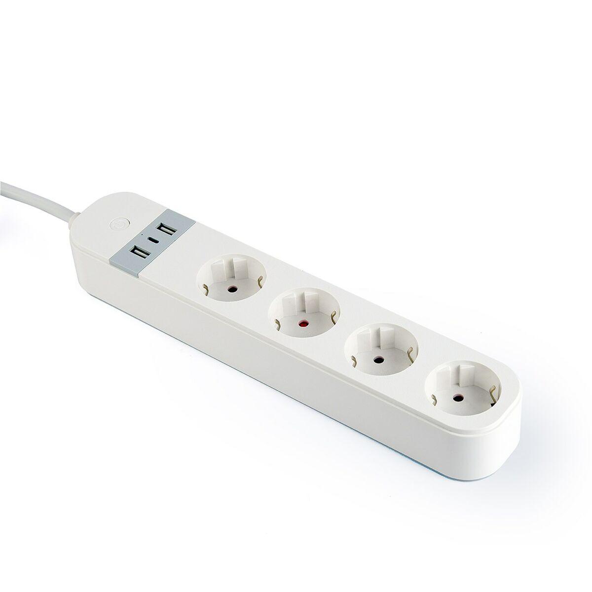Gembird Smart Powerstrip Caricatore USB 4 prese 1,5 m TSL-PS-S4U-01-W