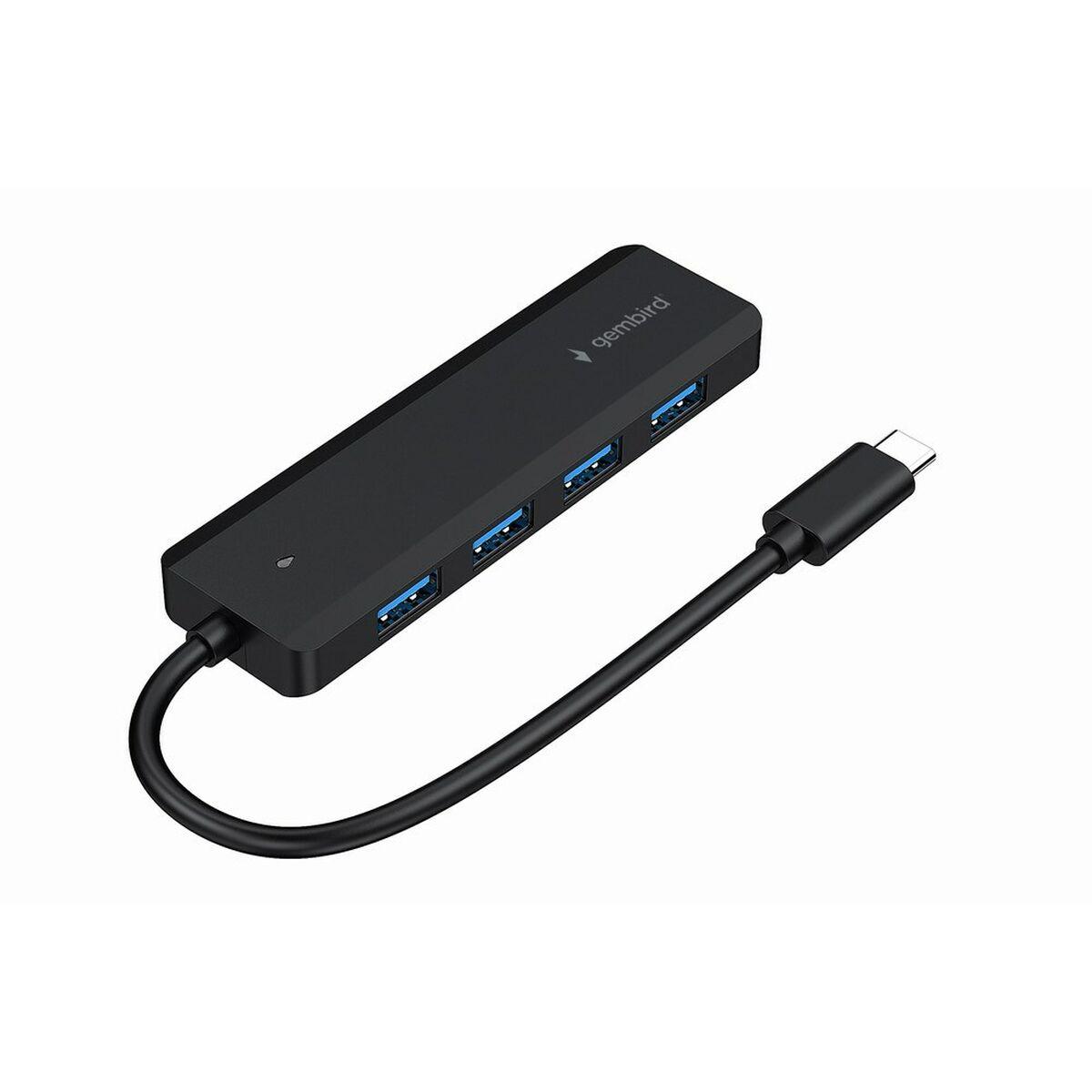 Gembird Hub USB 3.1 (Gen 1) Type-C a 4 porte Nero UHB-CM-U3P4P-01