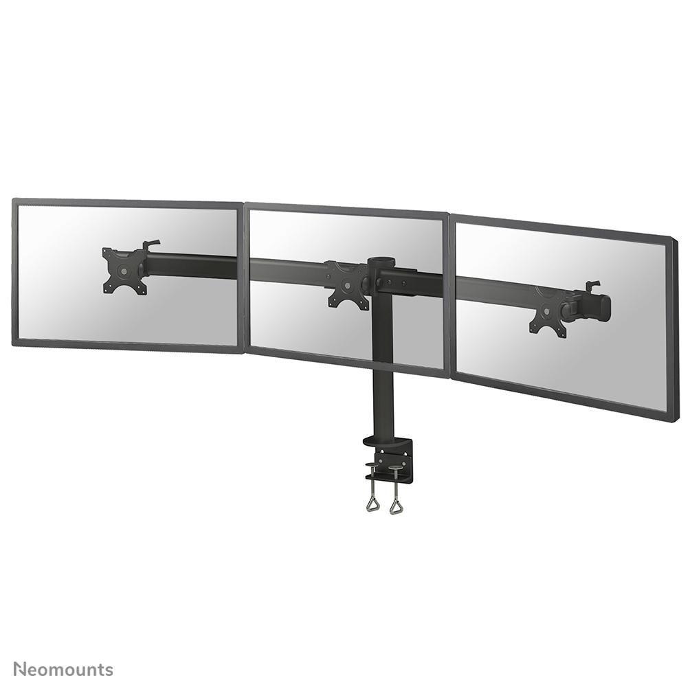 10-27 inch - Flat screen desk mount for 3 screens (Clamp)