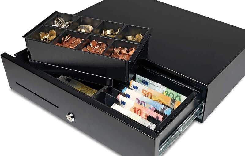 Safescan HD-5030 Cassetto contanti per uso intensivo - 8 Scomparti per monete e banconote - Fino a 2 milioni di aperture - Micr
