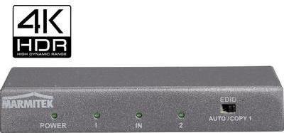 Interruttore HDMI 1x Ingresso, 2x Uscita, Risoluzione HDTV Massima 2160@60Hz, Risoluzione PC Massima 2560 x 2048, Larghezza di