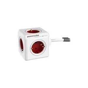 PowerCube, esteso, 5xsockets (CEE7) -GTPlug (CEE7), 3M, bianco/rosso,