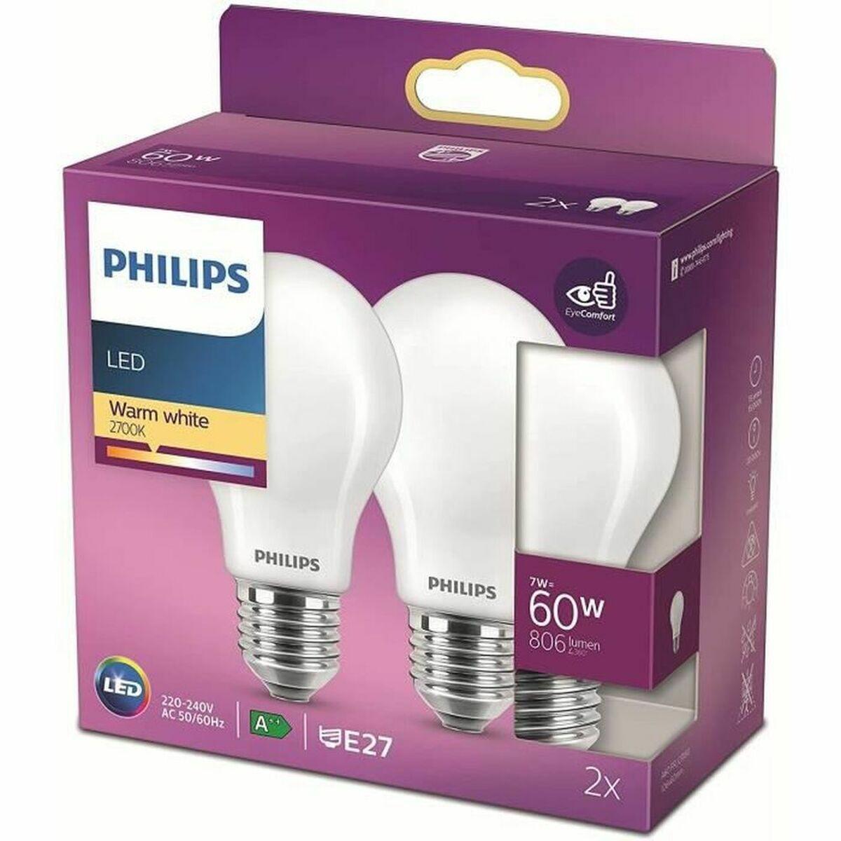 Lampadina LED Philips Classic Standard 60 W Bianco E E27 (2700 K) (2 Unità )