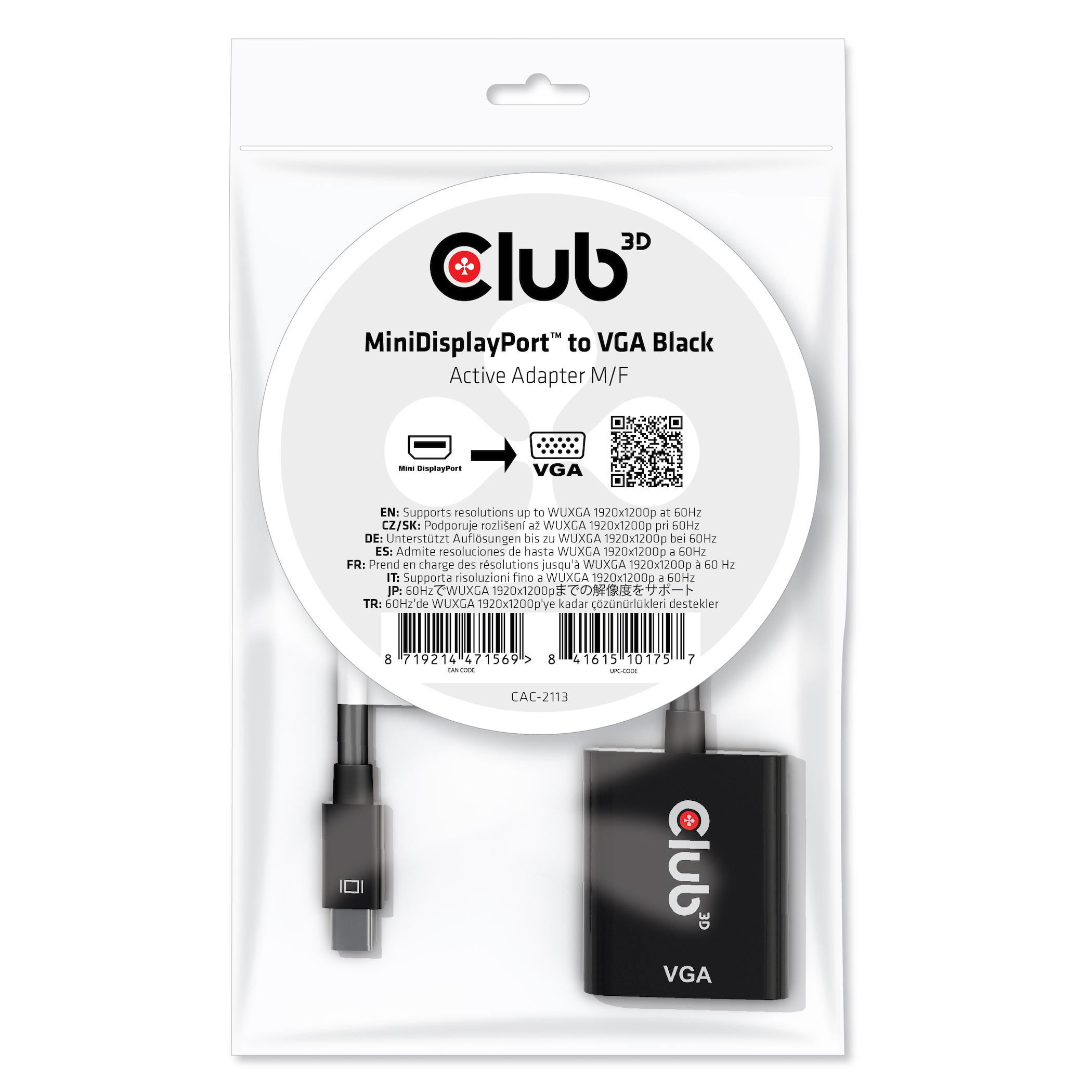 â€¢ Eingang: Mini DisplayPort Stecker â€¢ Ausgang: VGA Buchse â€¢ Mini DisplayPort 1.1a conformer EmpfÃ¤nger mit