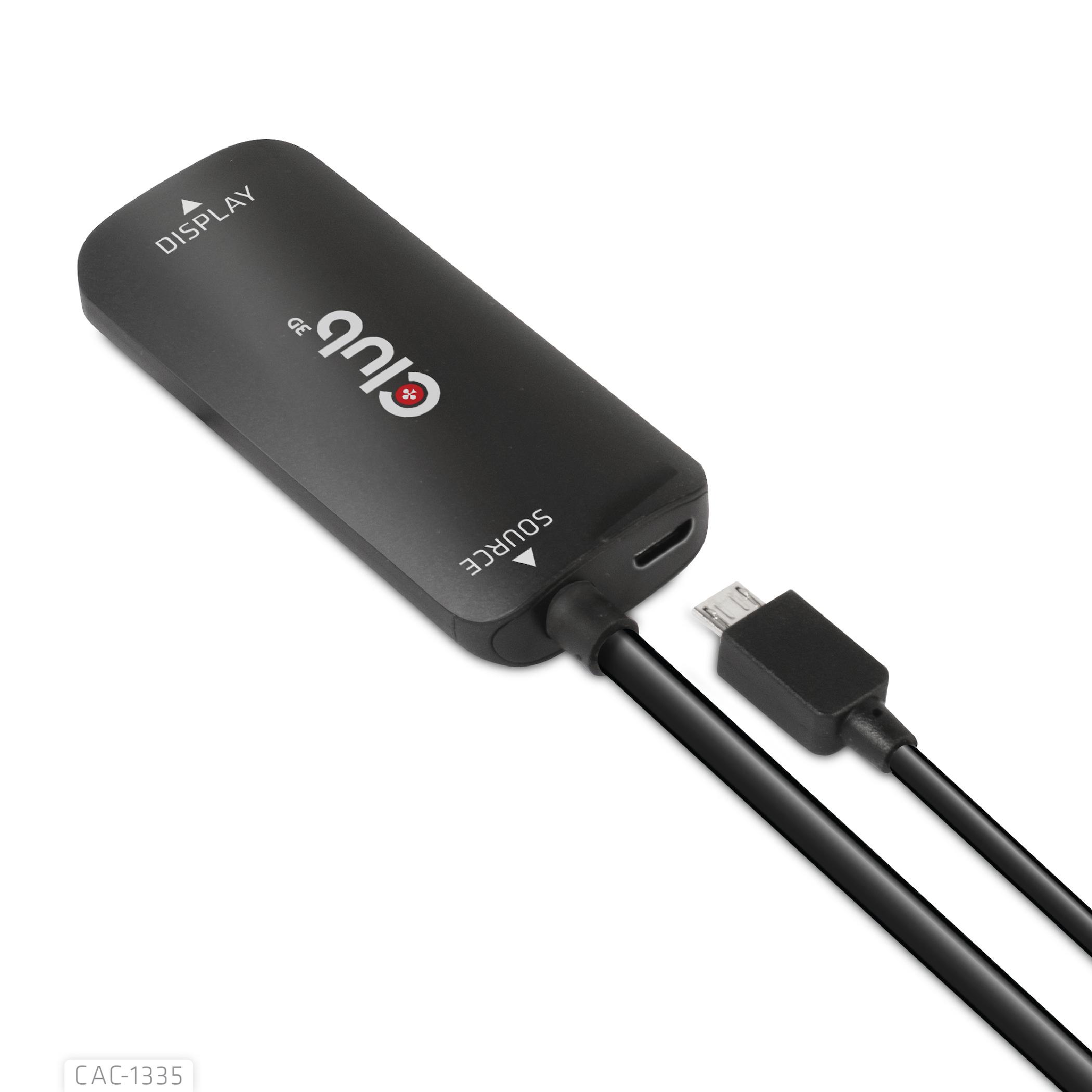 Eingang 1x HDMI (Stecker) / 1x Micro USB (Buchse) Ausgang 1x DisplayPort (Buchse) Konform mit den VESA DisplayPort Spezifikat