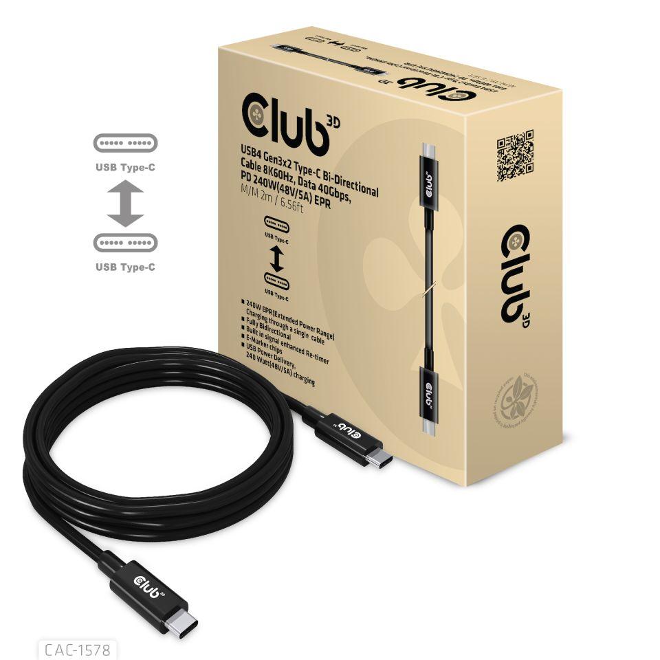 Video max. 8K60Hz USB4 Gen3x2 Daten 40Gbps 240W EPR (Extended Power Range) Vollstndig bidirektional E-Marker IC Datengesch