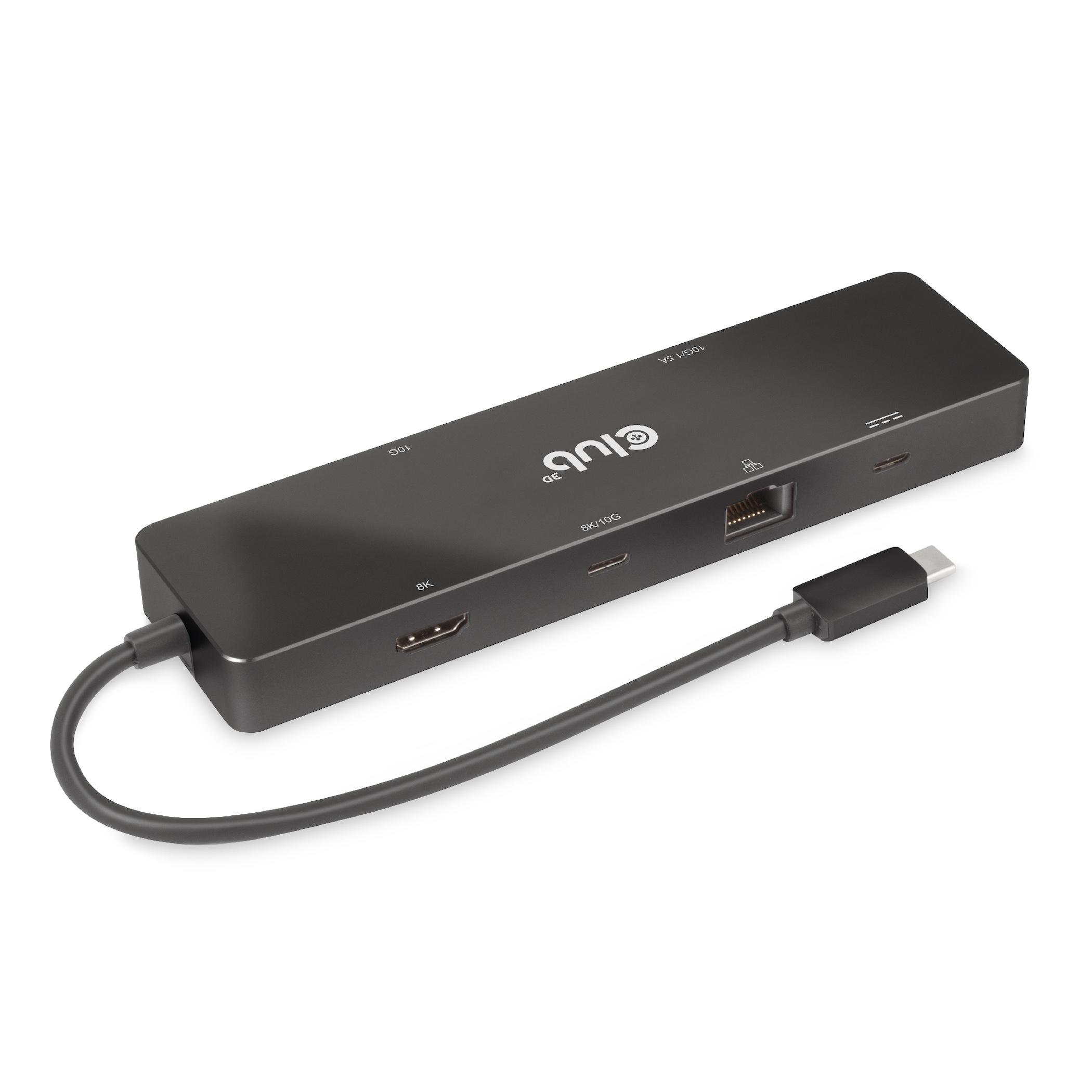 CLUB3D CSV-1584 replicatore di porte e docking station per laptop Cablato USB 3.2 Gen 2 (3.1 Gen 2) Type-C Nero