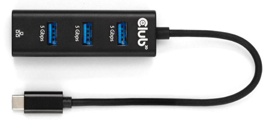 â€¢ UnterstÃ¼tzt USB 3.2 Typ-C Eingang, Ausgang 3x USB-A mit RJ45 Port â€¢ Kompatibel mit USB 3.2 Gen1 mit max. 5Gbps